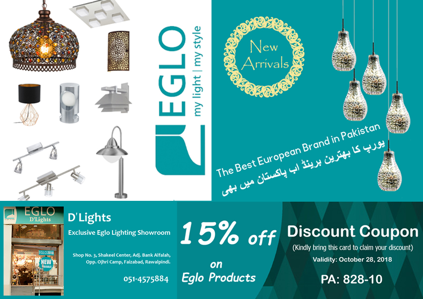 15% off on all Eglo Products